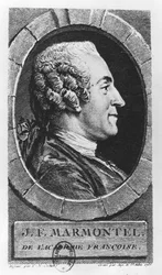 Porträt von Jean Francois Marmontel (1723-99) graviert von Augustin de Saint-Aubin (1736-1807) 1765